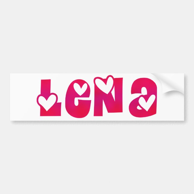 Autocollant De Voiture Lena dans les coeurs (Devant)