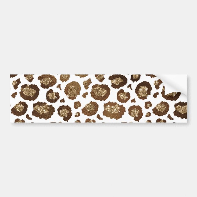 Autocollant De Voiture Leopard Spots Animaux sauvages Parties scintillant (Devant)