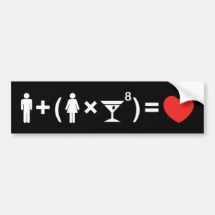 Autocollant De Voiture L'équation d'amour pour les femmes