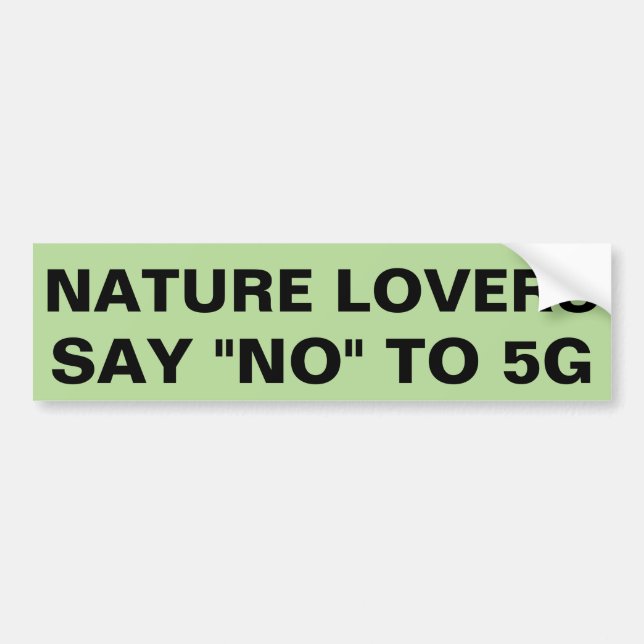 Autocollant De Voiture Les amants de nature disent non à 5G (Devant)