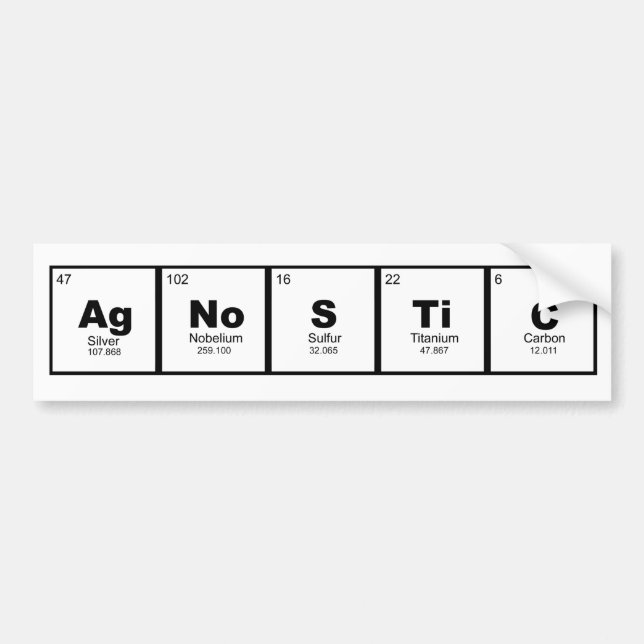 Autocollant De Voiture Les amateurs de science agnostique tableau périodi (Devant)