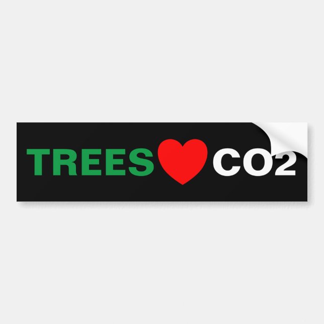 AUTOCOLLANT DE VOITURE LES ARBRES AIMENT LE CO2 (Devant)