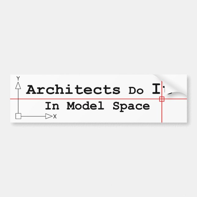 Autocollant De Voiture Les architectes le font dans l'espace modèle (Devant)