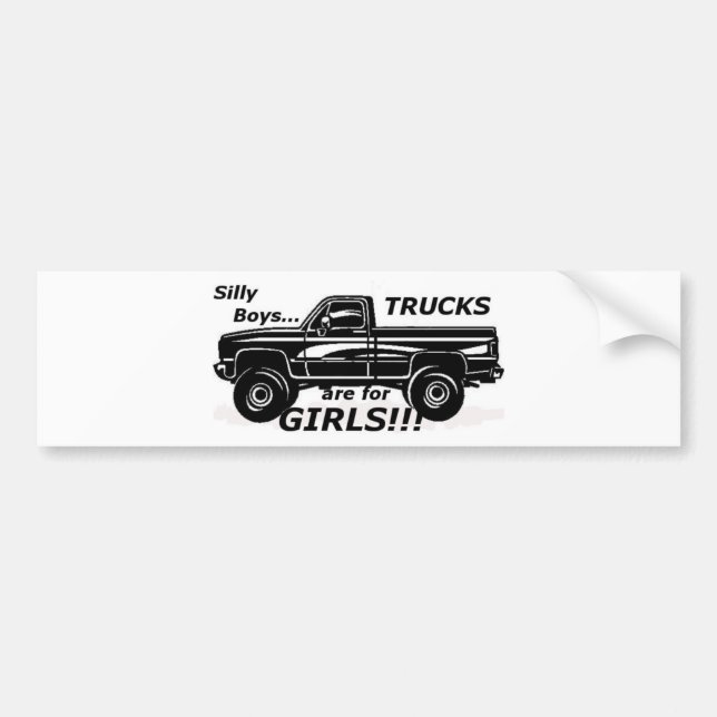 Autocollant De Voiture Les camions idiots de garçons sont pour des filles (Devant)
