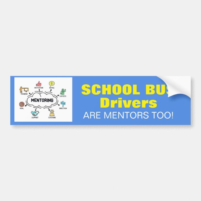 Autocollant De Voiture Les chauffeurs d'autobus scolaire sont des mentors (Devant)