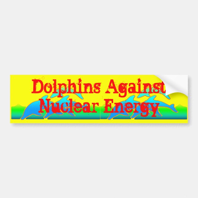 Autocollant De Voiture Les dauphins contre l'énergie nucléaire (Devant)