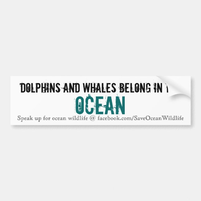 Autocollant De Voiture Les dauphins et les baleines appartiennent dans (Devant)