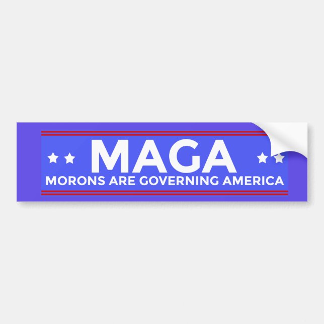 Autocollant De Voiture Les débiles de MAGA régissent l'Amérique Conser (Devant)