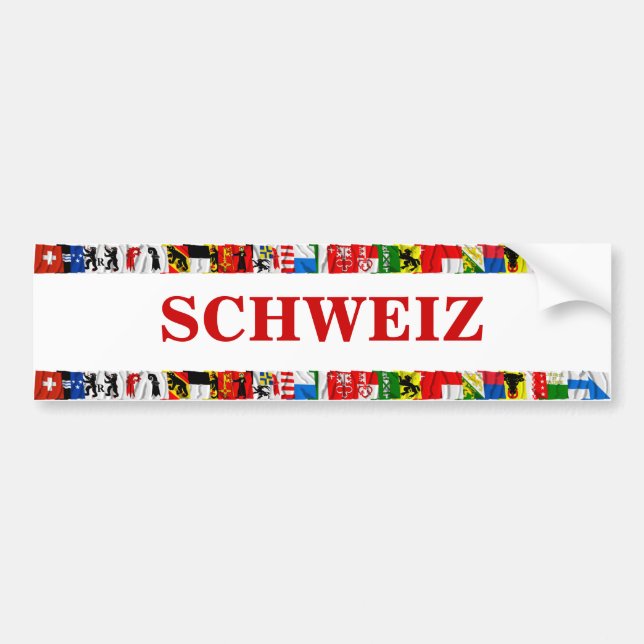Autocollant De Voiture Les drapeaux des cantons de la Suisse, allemands (Devant)