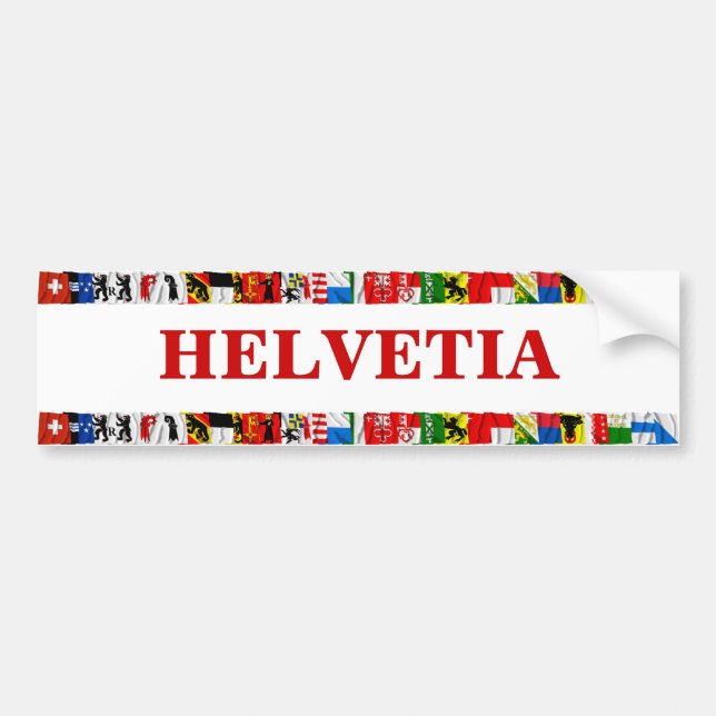Autocollant De Voiture Les drapeaux des cantons de la Suisse, latins (Devant)