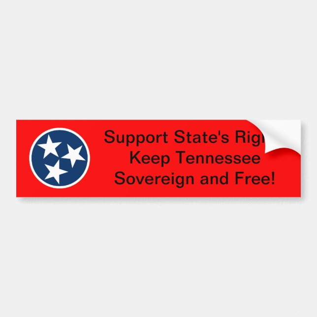 Autocollant De Voiture Les droites d'état du Tennessee (Devant)