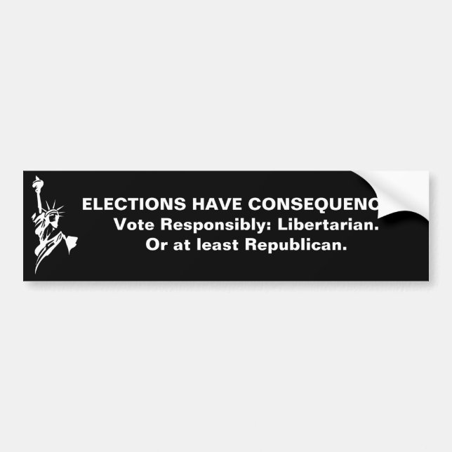 Autocollant De Voiture Les élections ont des conséquences (Devant)