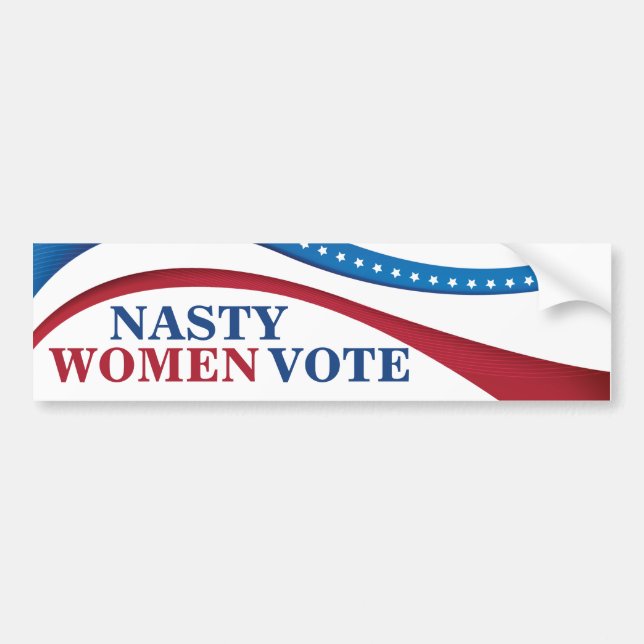 Autocollant De Voiture Les Femmes Nasty Votent Feministe Politique (Devant)