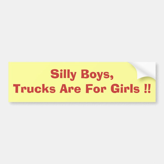 Autocollant De Voiture Les garçons idiots, camions sont pour des filles ! (Devant)