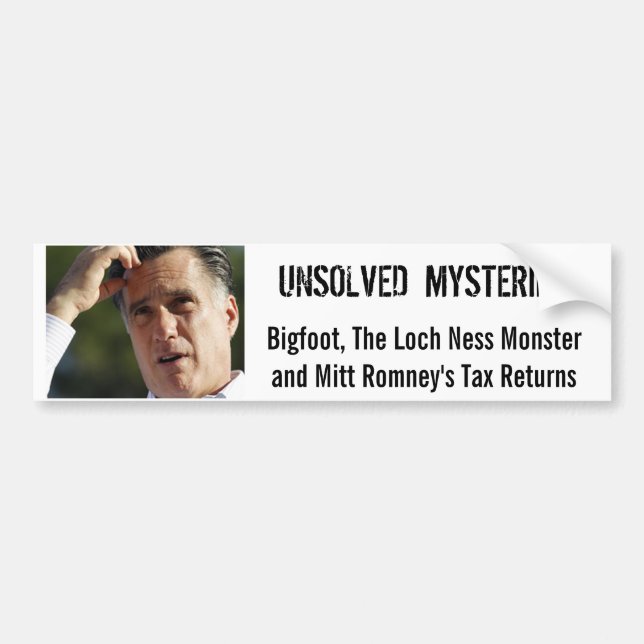Autocollant De Voiture Les impôts Bumpersticker de Romney (Devant)