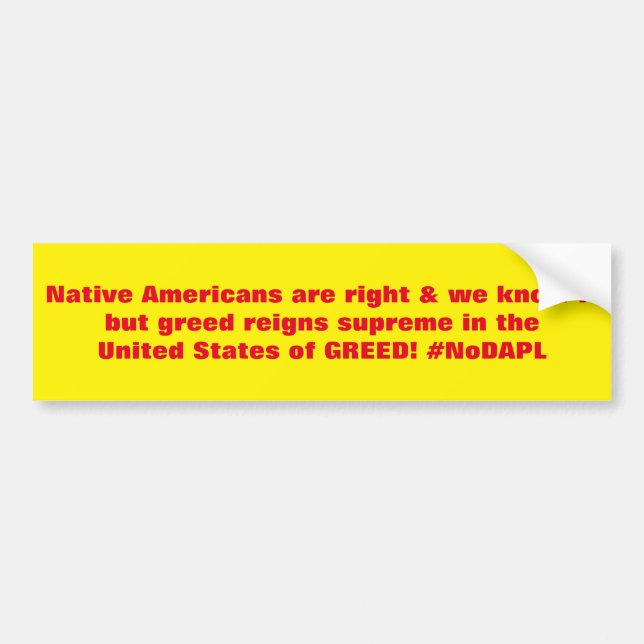 Autocollant De Voiture Les Natifs américains sont bon #NoDAPL (Devant)