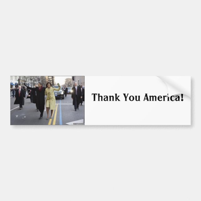 Autocollant De Voiture les obamas, Merci Amérique ! , (Devant)