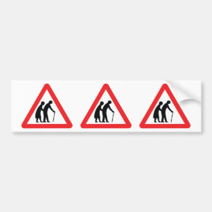 Autocollant De Voiture Les personnes âgées de PRÉCAUTION - poteau de