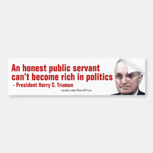 Autocollant De Voiture Les politiciens riches sont des escrocs Harry Trum