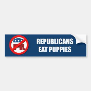 Autocollant De Voiture Les républicains mangent des chiots