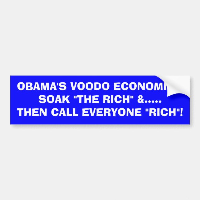 Autocollant De Voiture Les SCIENCES ÉCONOMIQUES d'OBAMA VOODO IMBIBENT (Devant)