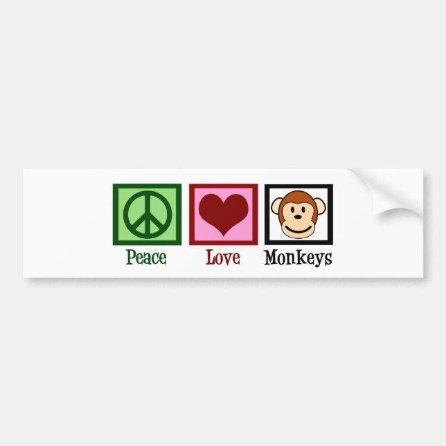 Autocollant De Voiture Les singes Peace Love (Devant)