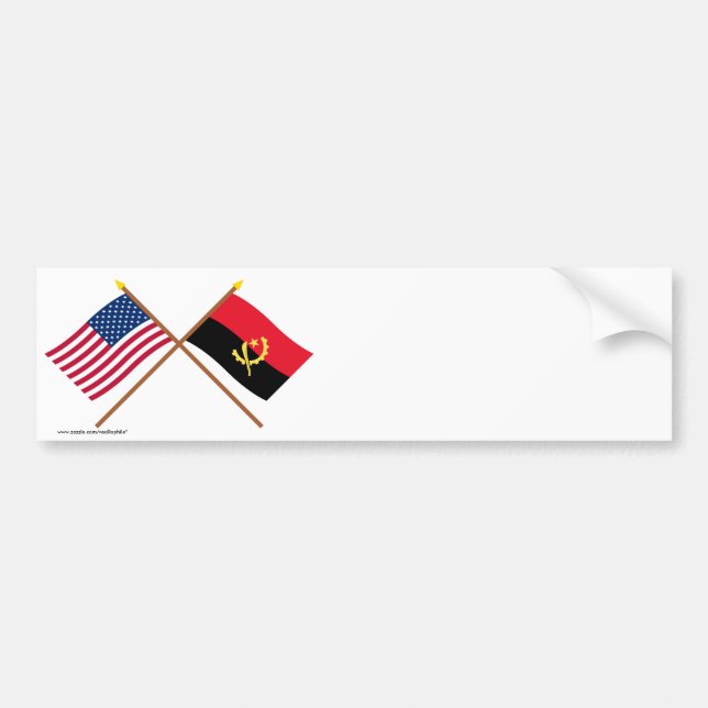 Autocollant De Voiture Les USA et drapeaux croisés parAngola (Devant)