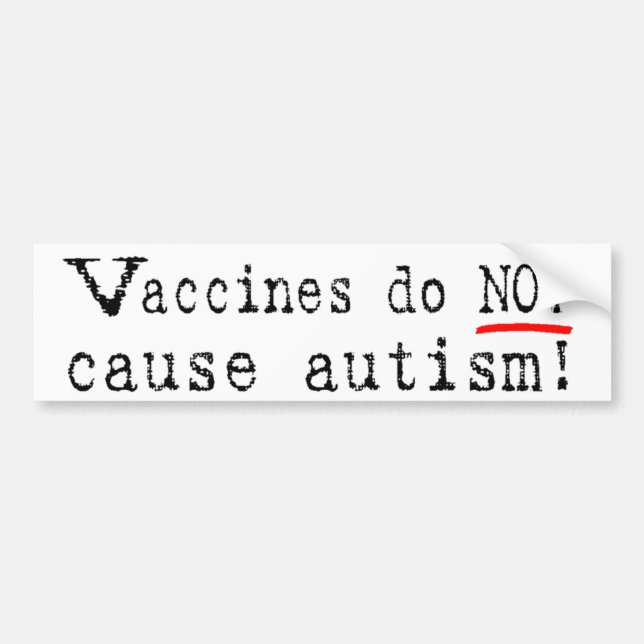 Autocollant De Voiture Les vaccins ne causent pas l'adhésif pour (Devant)