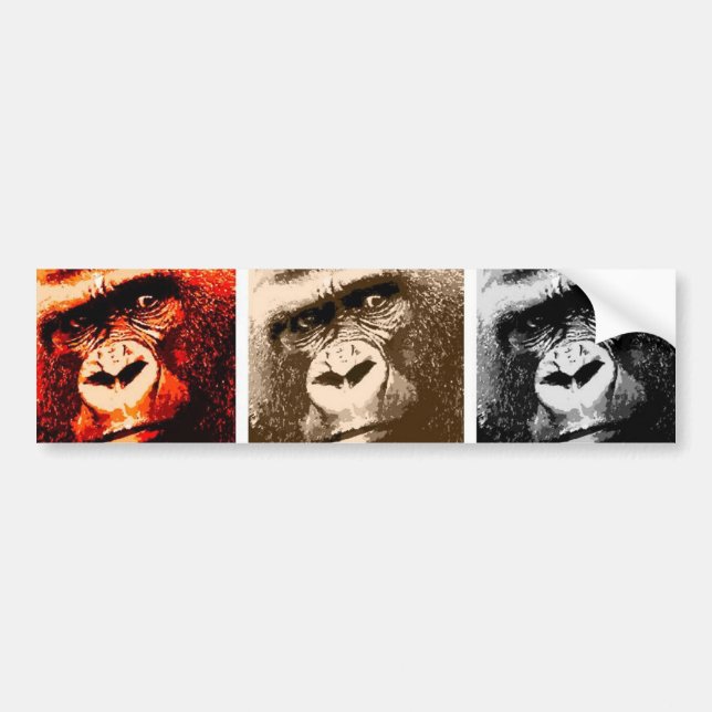 Autocollant De Voiture Les visages de Gorilla (Devant)