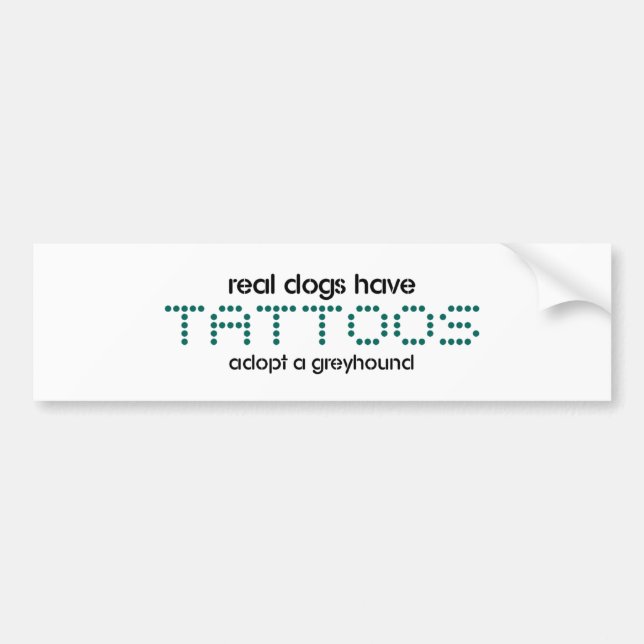 Autocollant De Voiture Les vrais chiens ont des tatouages (Devant)