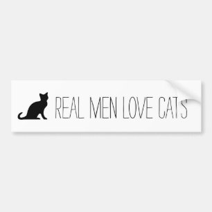 Autocollant De Voiture Les vrais hommes aiment les chats bumper sticker