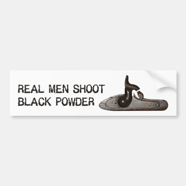 Autocollant De Voiture Les vrais hommes tirent la poudre noire, fusil de (Devant)