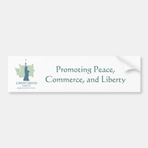 Autocollant De Voiture L'état de Washington Libertaire de partie