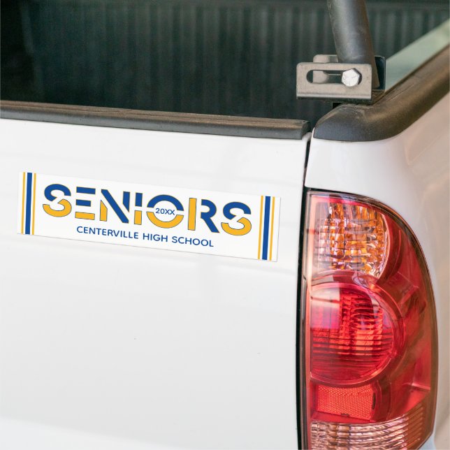 Autocollant De Voiture Lettres découpées bleues et jaunes pour personnes  (Sur camion)