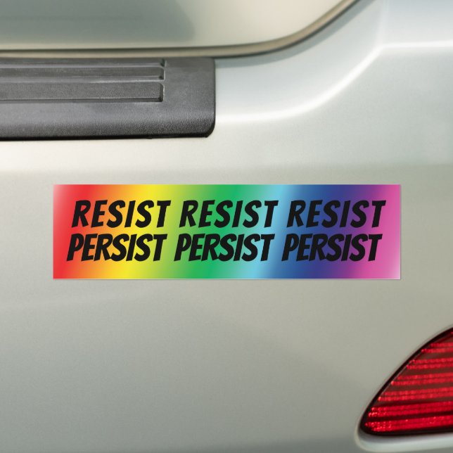 Autocollant De Voiture lettres noires "résister" - pride lgbtq lgbt (En voiture)