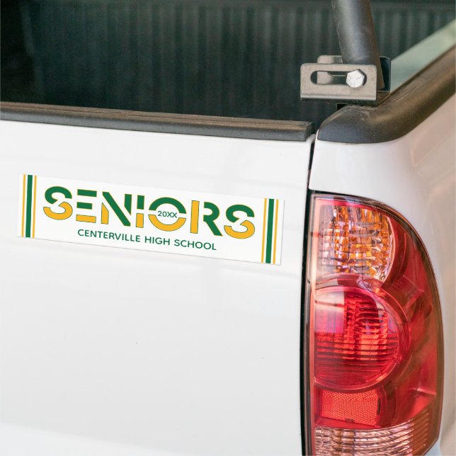 Autocollant De Voiture Lettres tranchées vertes et jaunes pour personnes  (Sur camion)