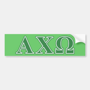 Autocollant De Voiture Lettres vertes d'Omega de Chi d'Alphi