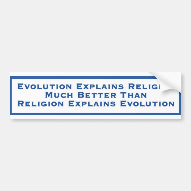Autocollant De Voiture L'évolution explique la religion (Devant)