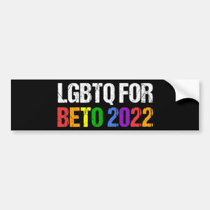 Autocollant De Voiture LGBTQ pour le gouverneur Beto 2022 élection Arc en