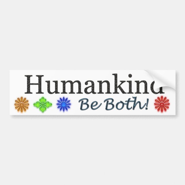 Autocollant De Voiture L'humanité, soit tous deux (Devant)