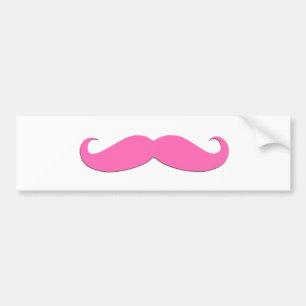 Autocollant De Voiture L'humour rose de moustache créent vos propres
