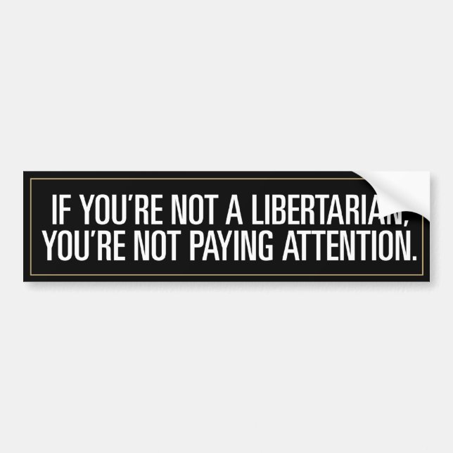 Autocollant De Voiture Libertaire prêtant l'attention (Devant)