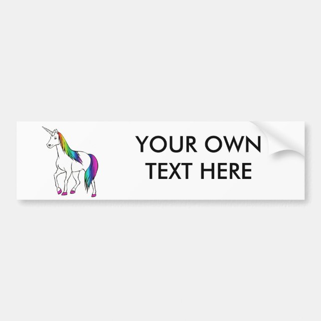 AUTOCOLLANT DE VOITURE LICORNE D'ARC-EN-CIEL (Devant)