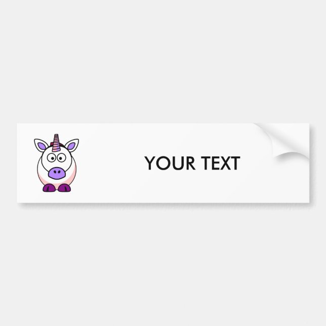 Autocollant De Voiture Licorne mignonne de bande dessinée (Devant)