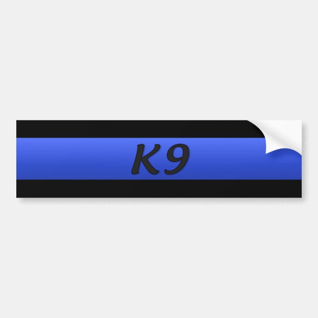 Autocollant De Voiture Ligne bleue mince et K9 (Devant)