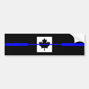 Autocollant De Voiture Ligne bleue mince sur le drapeau canadien