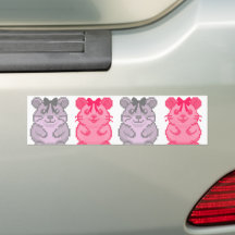Ligne de hamsters de dessin animé multicolore en p