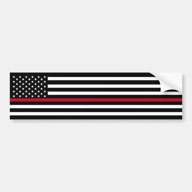 Autocollant De Voiture Ligne rouge mince drapeau américain de (Devant)
