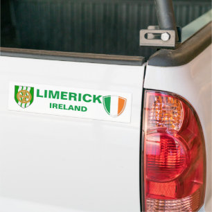Autocollant De Voiture Limerick Irlande Crest et drapeau irlandais