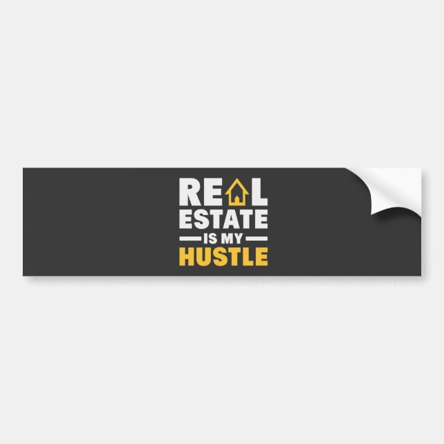 Autocollant De Voiture L'immobilier est ma citation de Hustle Realtor (Devant)